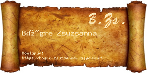 Bögre Zsuzsanna névjegykártya